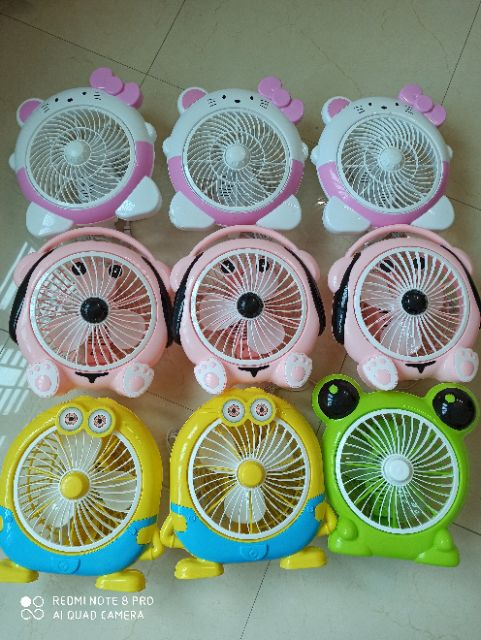 💯Quạt để bàn văn phòng  giường cho trẻ em cắm điện mini hình thú siêu xinh