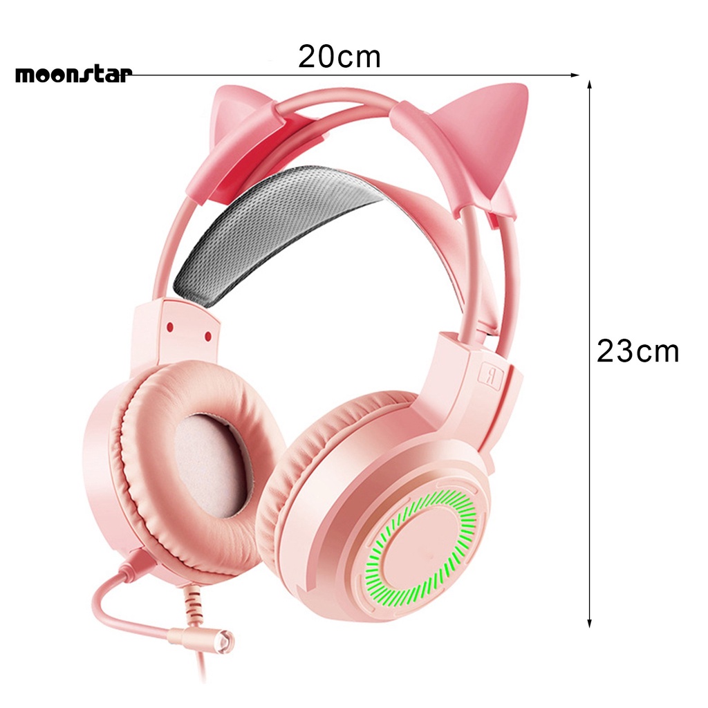 MS   Wide Compatibility Wired Headphone Gaming Headphone with Colorful Lights HD Sound for Gamer