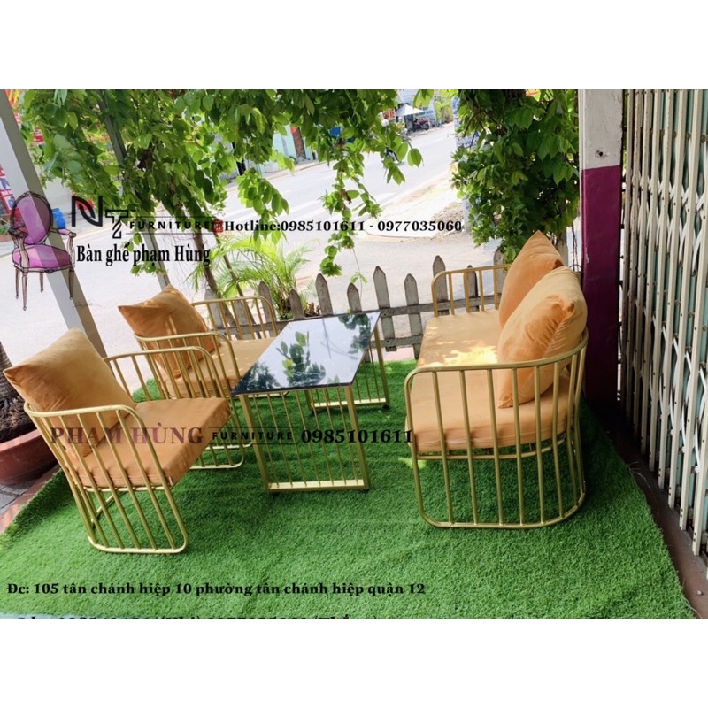 bộ sofa cafe sofa khung sắt