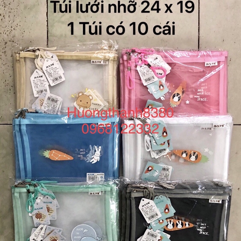 10 Túi Lưới Đựng Đồ Dùng Học Sinh :Kích Thước 24 x 19 cm(mã số 8474)