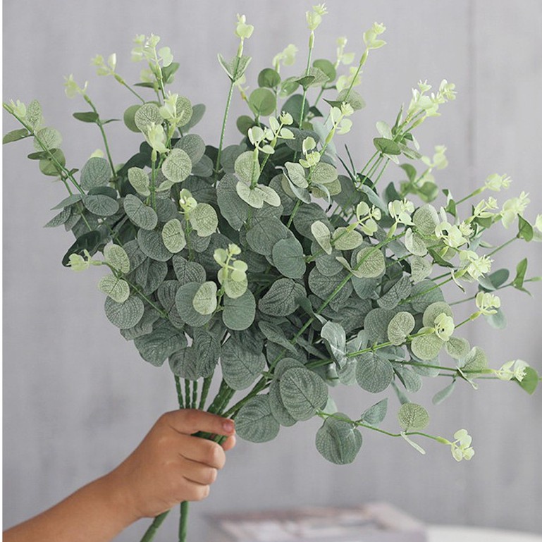 Bộ 4 Cây Bạch Đàn Giả 4 Đầu 16 Nĩa Dùng Trang Trí Nhà Cửa / Tiệc Cưới