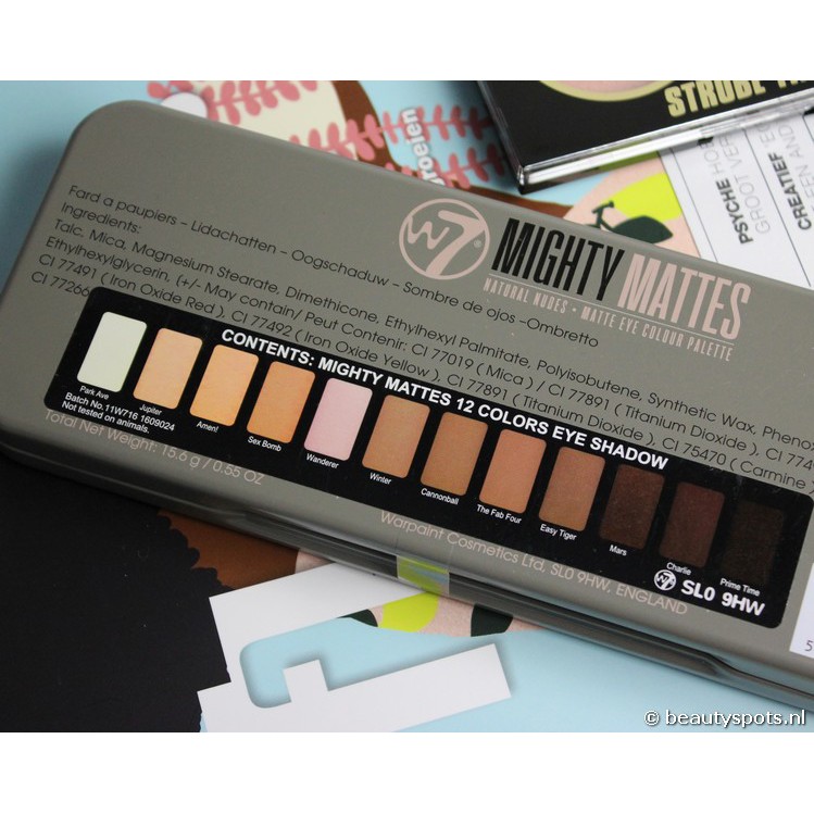 Phấn Mắt W7 - Mighty Mattes Natural Nudes Eye Colour Palette