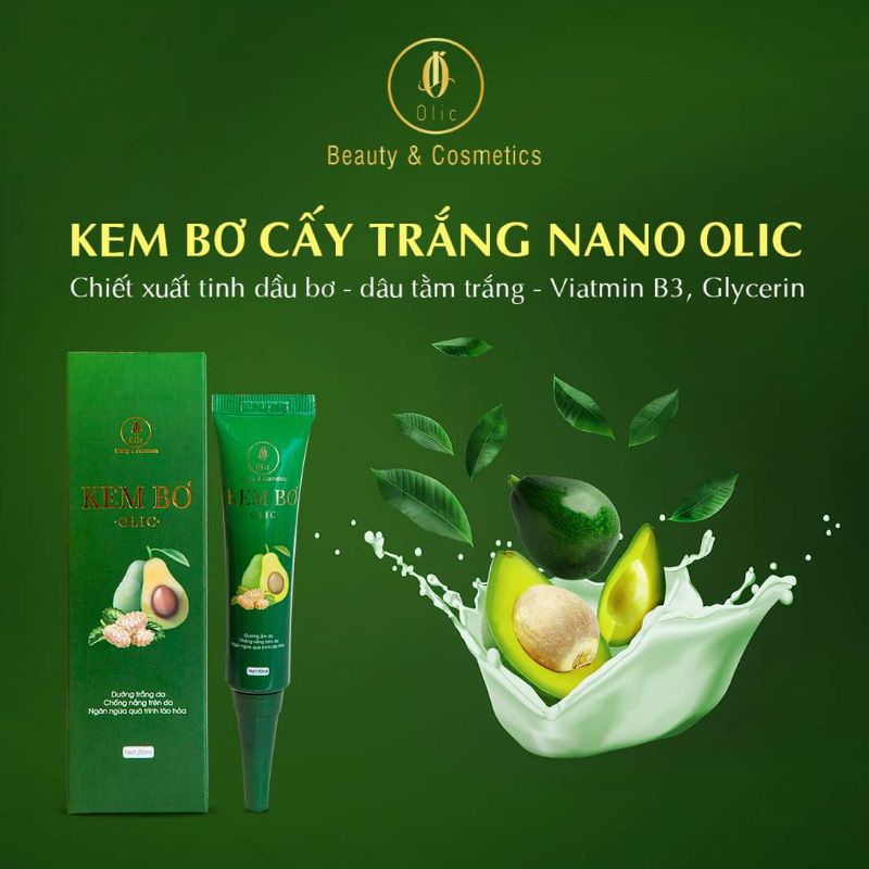 Kem bơ cấy trắng Nano Olic