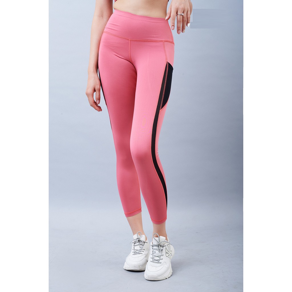 Quần Dài Tập Gym Yoga Nữ Phối Lưới, Siêu Co Giãn, Không Phô Vùng Nhạy Cảm ICADO QD-37