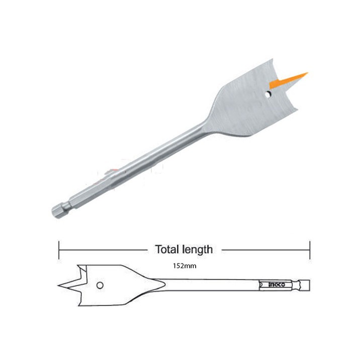 Mũi khoan gỗ đầu dẹp INGCO