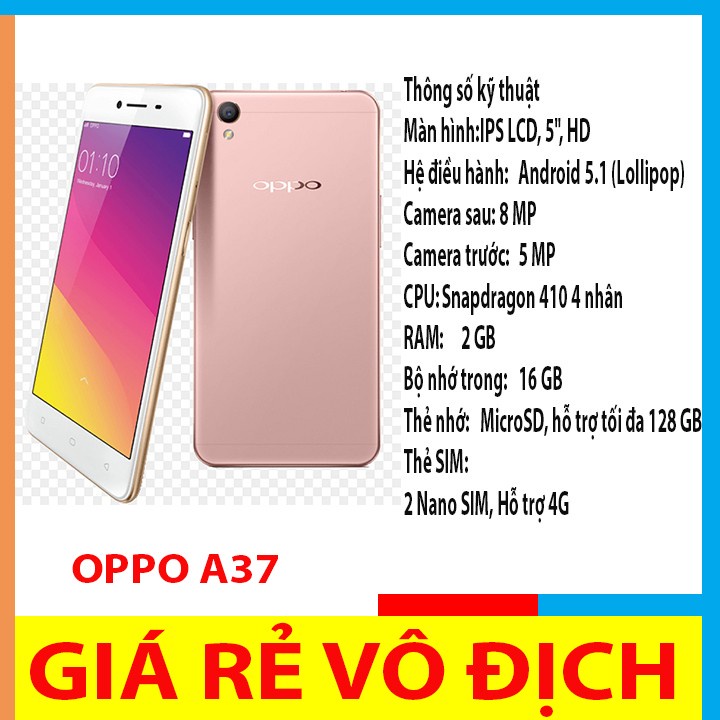 ĐIỆN THOẠI OPPO A37 RAM 2GB/16GB ZIN CHÍNH HÃNG
