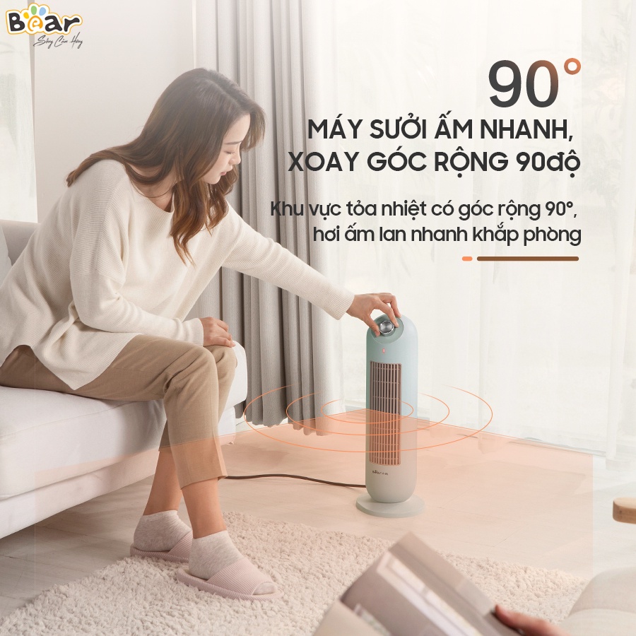 Quạt sưởi Bear DNQ-C20B1 - Tiết kiệm điện, không gây khô da - Bảo hành chính hãng 18TH