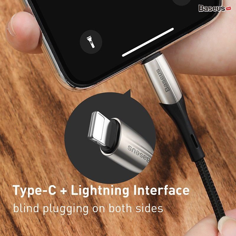 Cáp Sạc Nhanh Type C to Lightning Baseus Horizontal Data PD (18W, Power Delivery Fast Charge, C to iPhone Cable)