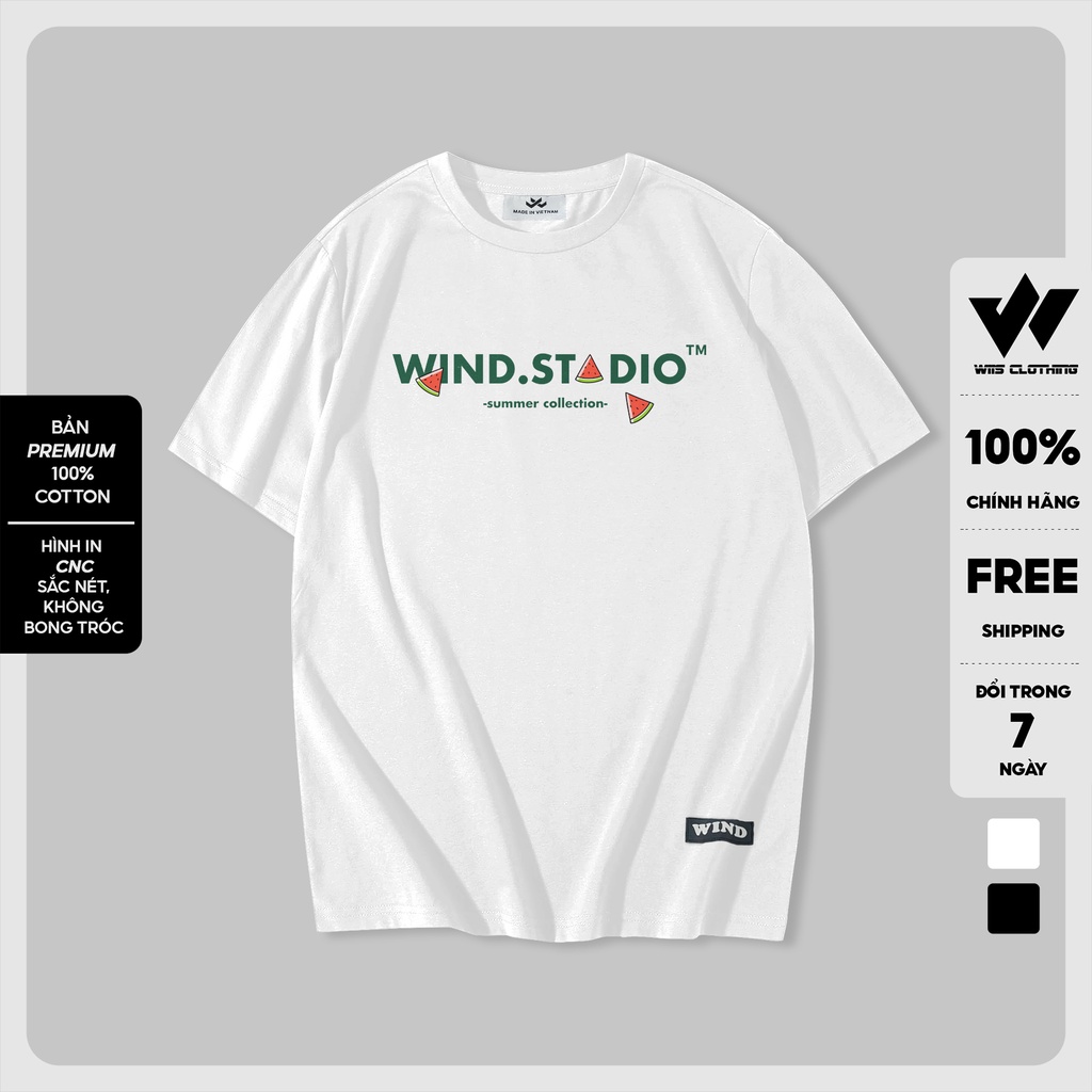 Áo thun tay lỡ unisex form rộng WIIS phông oversize bản Premium Dưa Hấu nam nữ ulzzang