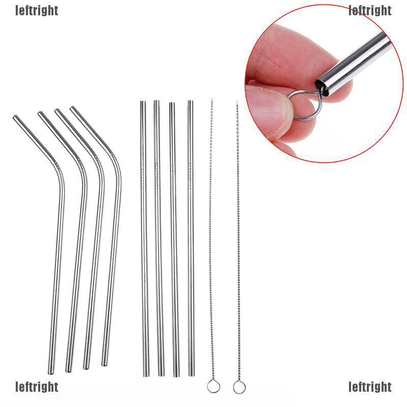 Bộ 4 Ống Hút Bằng Thép Không Gỉ Kèm 1 Bàn Chải Vệ Sinh