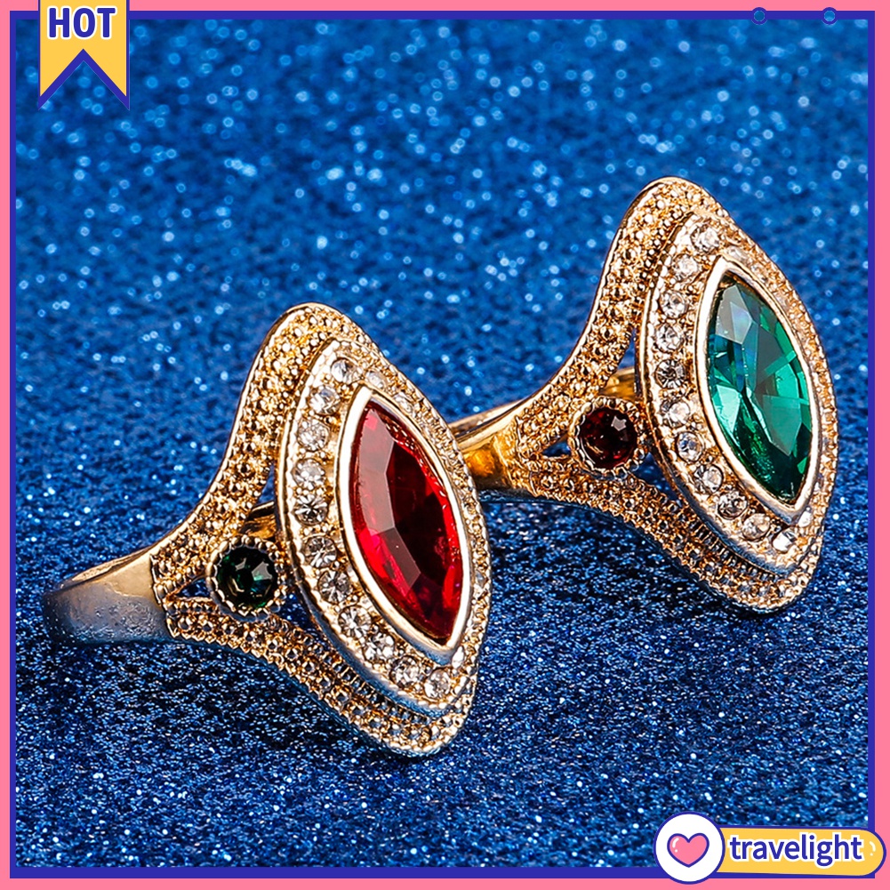 Nhẫn đính đá xinh xắn size 7 - 10 phong cách vintage cho nữ