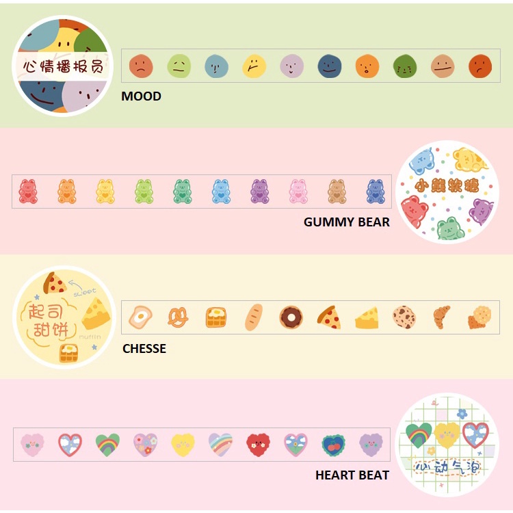 Cuộn washi tape 100 miếng dán stickers trang trí sổ tay