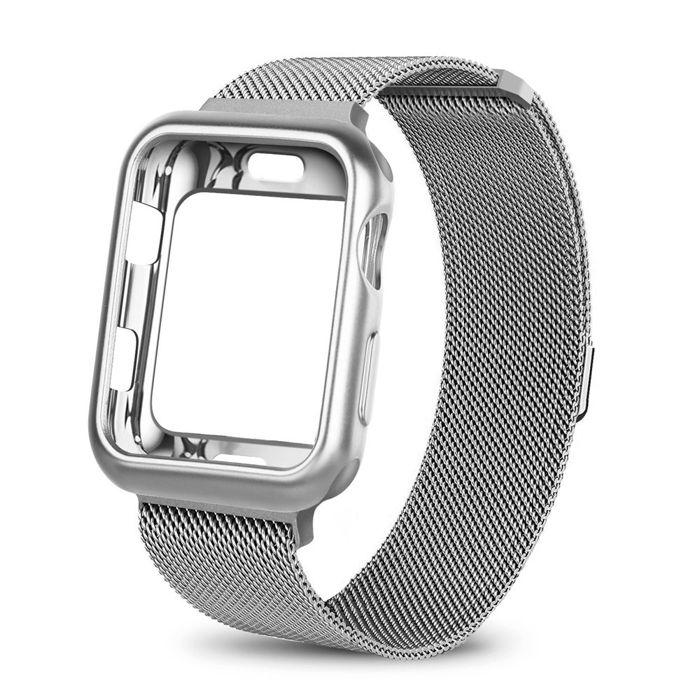 Milanese loop band+case For Apple Watch 38mm 42mm 40mm 44mm series 4 5 bracelet  Stainless Steel strap for iwatch 3 2 1