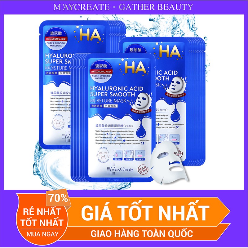 Mặt Nạ Dưỡng Ẩm Dưỡng Trắng Da HA Maycreate Mask Ha 1 miếng Hàng Nội Địa Trung | BigBuy360 - bigbuy360.vn