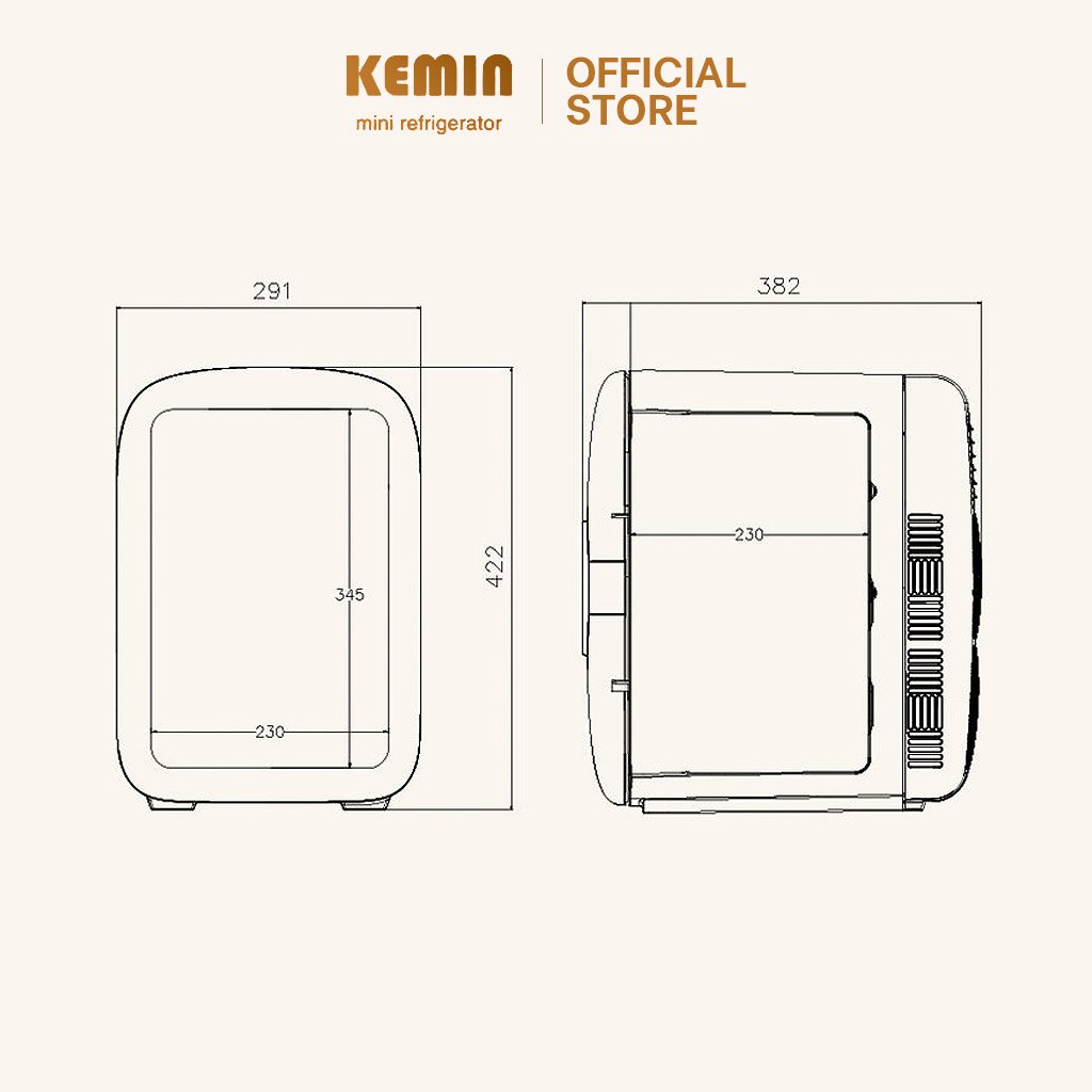 Tủ lạnh mini KEMIN K22 - 22L chính hãng chỉnh nhiệt - Dùng ở nhà và ô tô, nóng lạnh 2 chiều