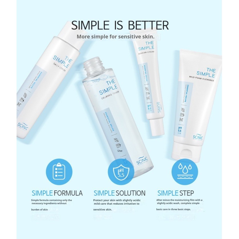 Lotion dưỡng da hàng ngày SCINIC The Simple 145ml