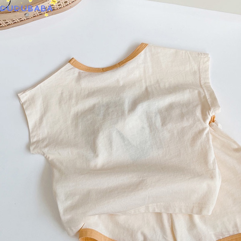 Set Áo Thun Sát Nách Và Quần Yếm Dáng Rộng Phong Cách Hàn Quốc Thời Trang Mùa Hè Cho Bé