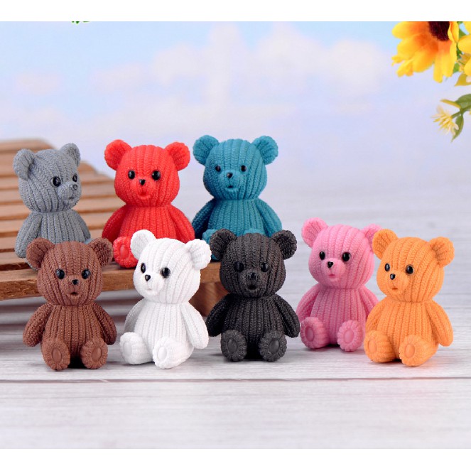 Mô hình gấu Teddy các màu cho các bạn trang trí tiểu cảnh, bàn làm việc, làm móc chìa khóa, DIY