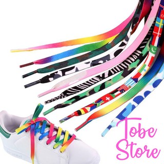 DÂY GIÀY THỂ THAO BẢN DẸT MÀU BẢY SẮC CẦU VỒNG CHẤT LƯỢNG KHÔNG PHAI MÀU BỀN ĐẸP THỜI TRANG
