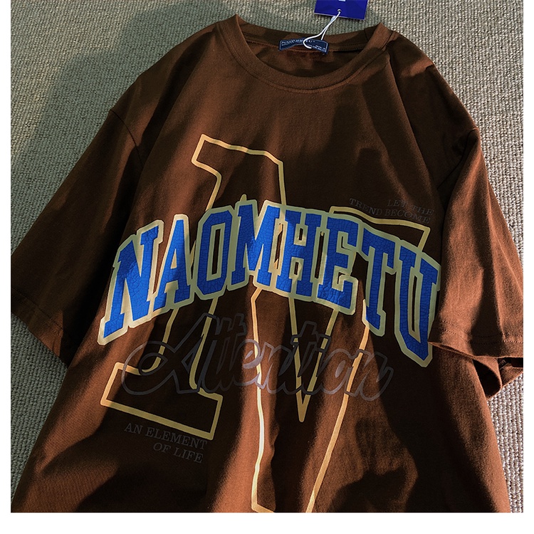 Áo thun Fashmily 100% cotton tay ngắn dáng rộng thời trang mùa hè phong cách Hàn Quốc cho nữ