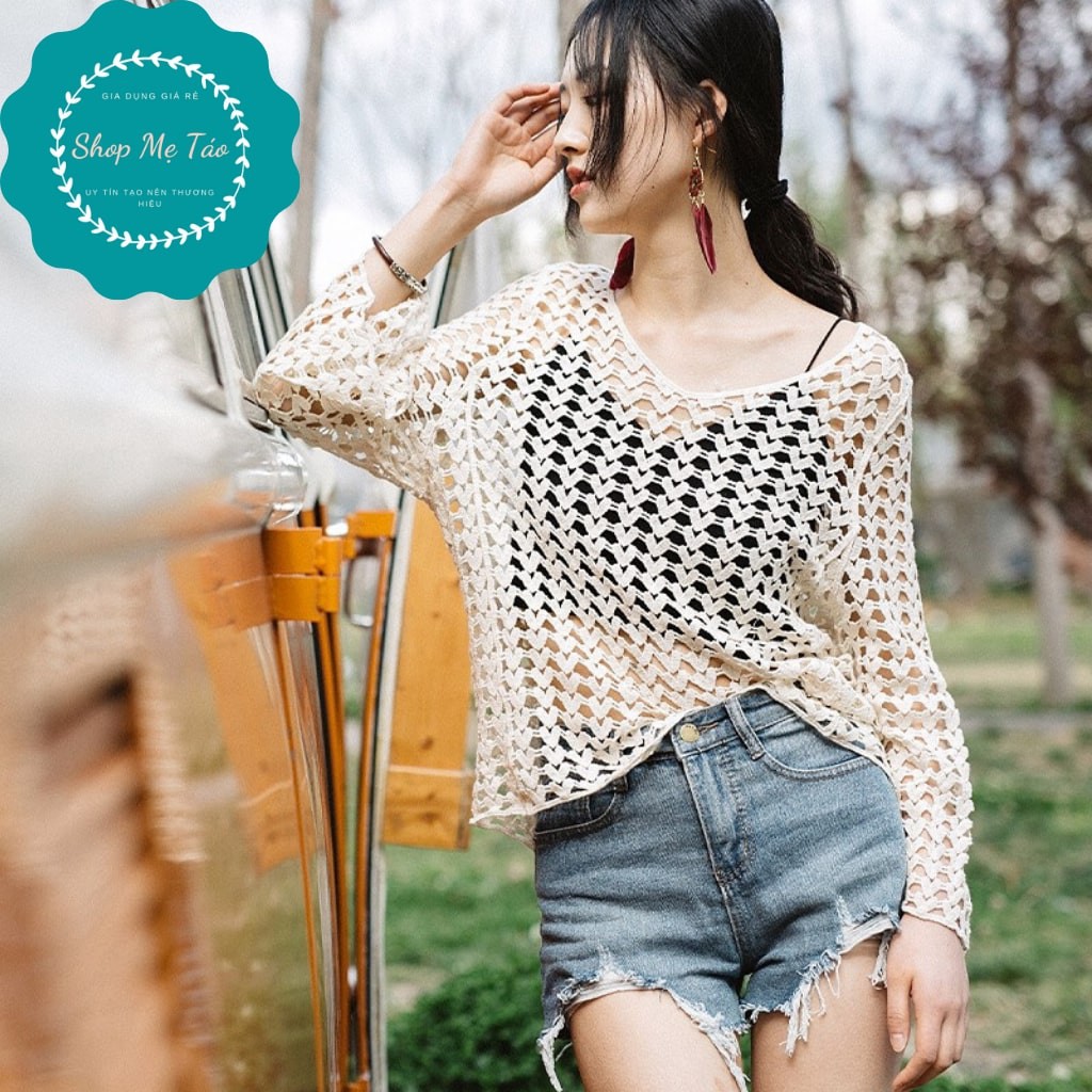 Áo lưới tim trùm mông đi biển, áo choàng, ren lưới mặc kèm bikini đi biển siêu HOT 2021 | BigBuy360 - bigbuy360.vn