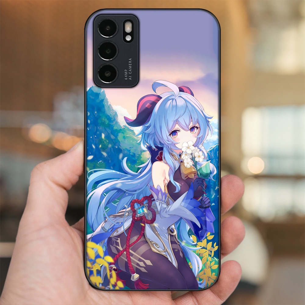 Ốp lưng Oppo Reno 6 5G viền đen in hình Ganyu Genshin Impact