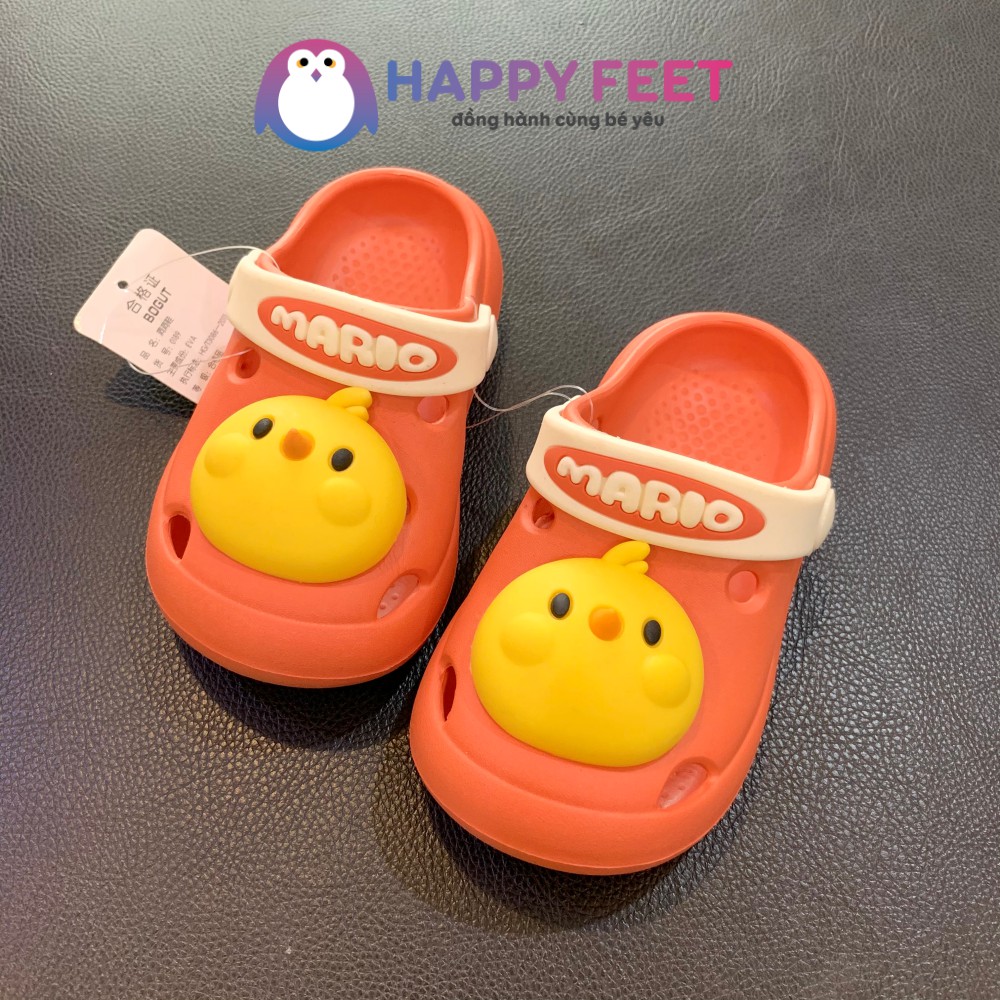 Dép cho bé trai bé gái, sục Cheerfull Mario siêu nhẹ chống trơn chính hãng -Happy Feet- no0189