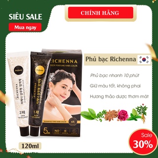 Nhuộm tóc màu nâu đen hàn quốc richenna - ez speedy perfume hair color - 120g