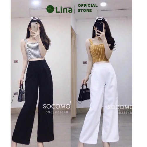 Quần Ống Suông Rộng Cullotes Nữ Lưng Cao Chất Đẹp LINASTORE 002
