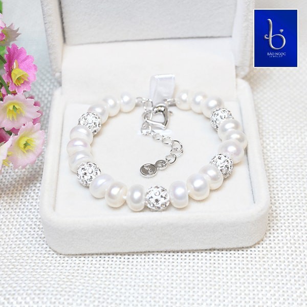 Lắc Tay Bạc Nữ Hạt Ngọc cao cấp L8003 - Bảo Ngọc Jewelry