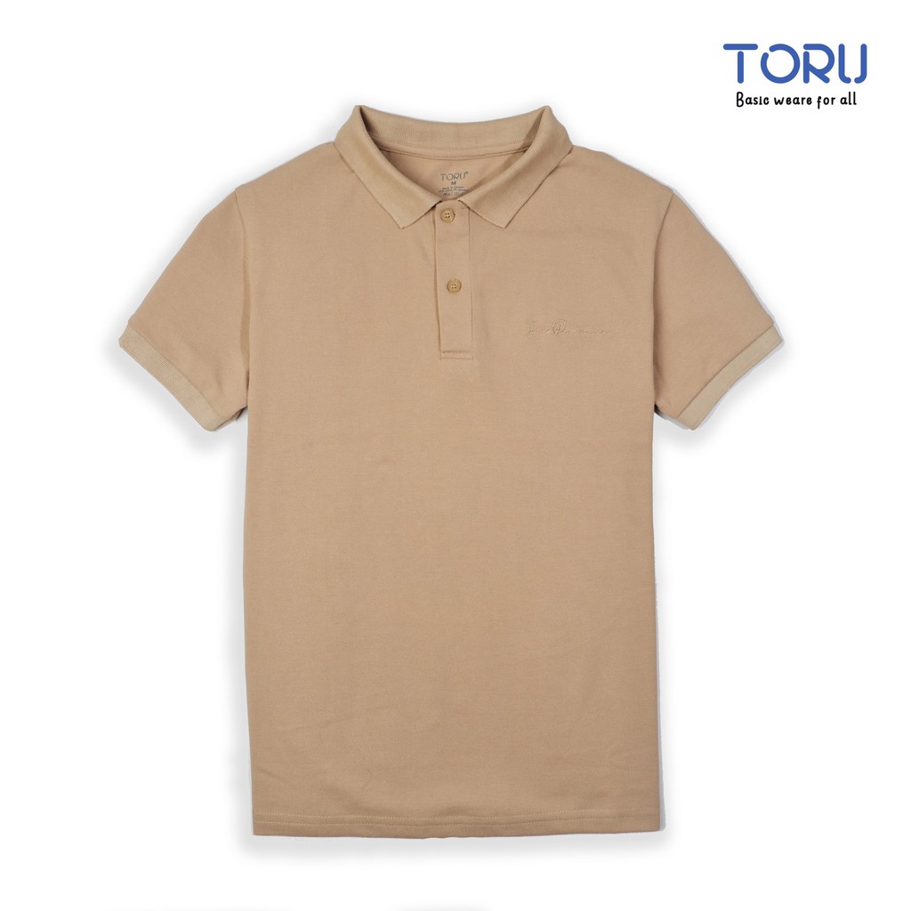 Áo Polo Nam TORU vải cá sấu Cotton xuất xịn- Thiết kế thêu logo thương hiệu trước ngực