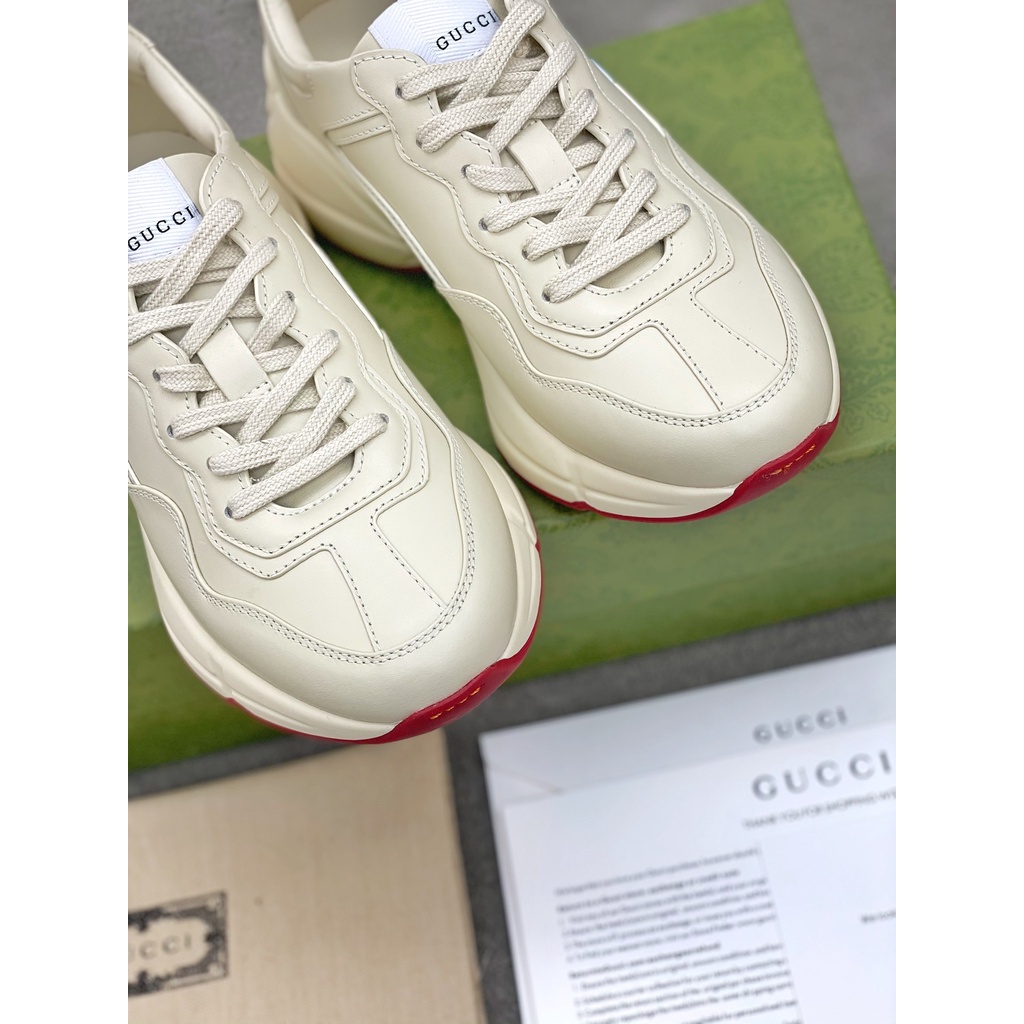 Giày sneaker da thật thời trang cao cấp Gucci GG GC thiết kế in hình doraemon, phong cách trẻ trung