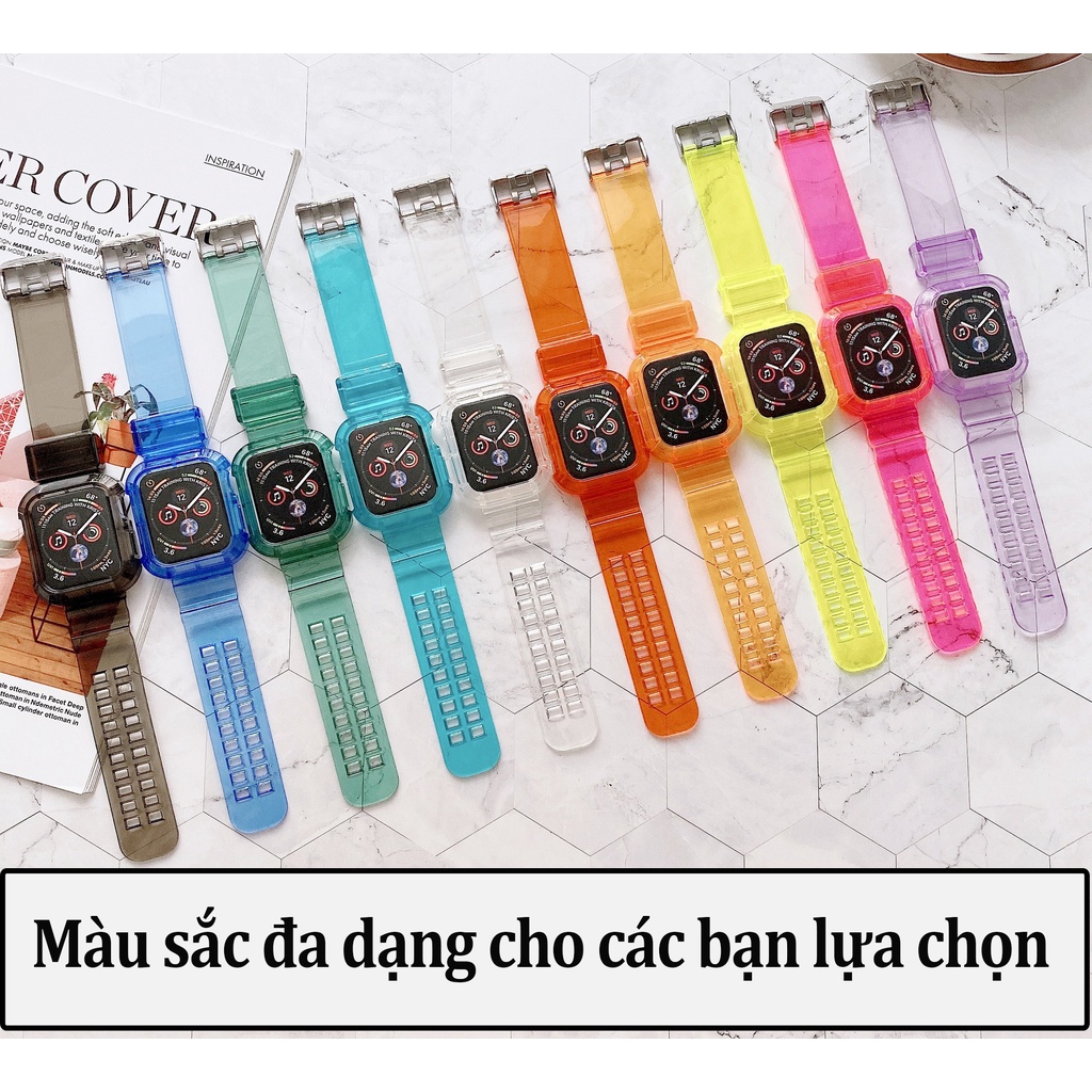 Bộ ốp và dây iWatch nhựa trong suốt cho đồng hồ thông minh Series 1/2/3/4/5/6/SE T500 - ORIO