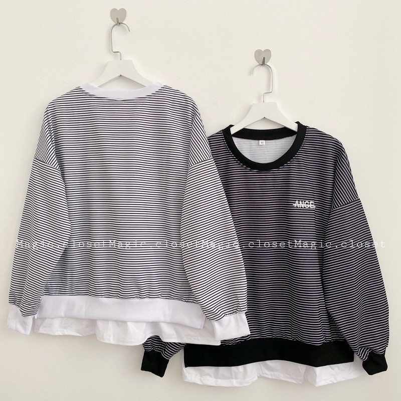 Áo Sweater Tay Dài Nỉ Da Cá Xẻ Tà Nữ Ullzang | BigBuy360 - bigbuy360.vn