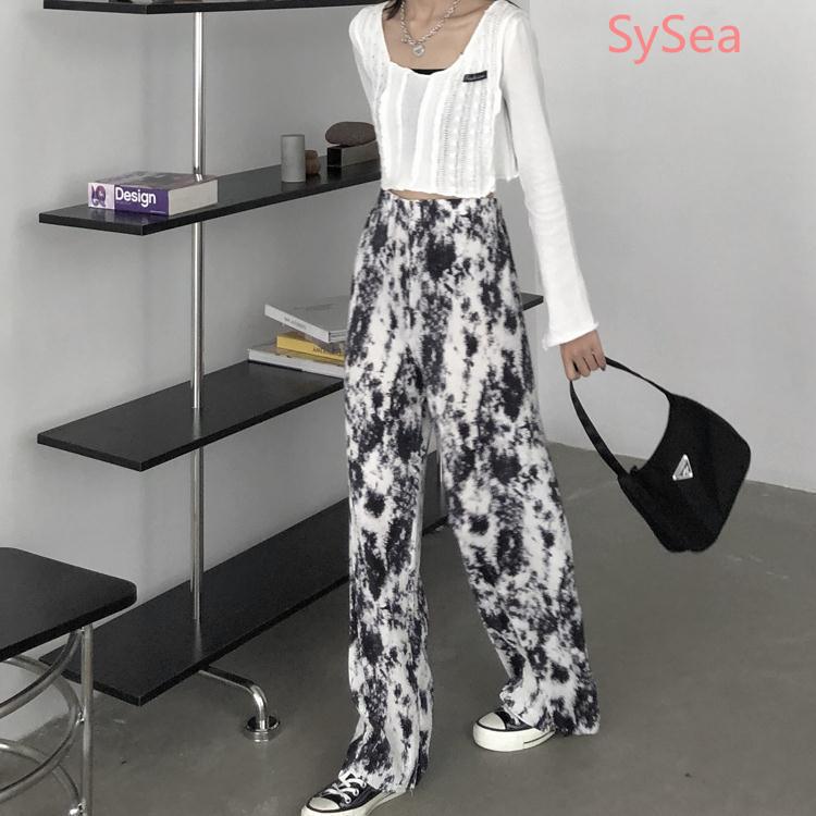 Quần Dài Lưng Cao Thiết Kế Dáng Rộng Thoải Mái