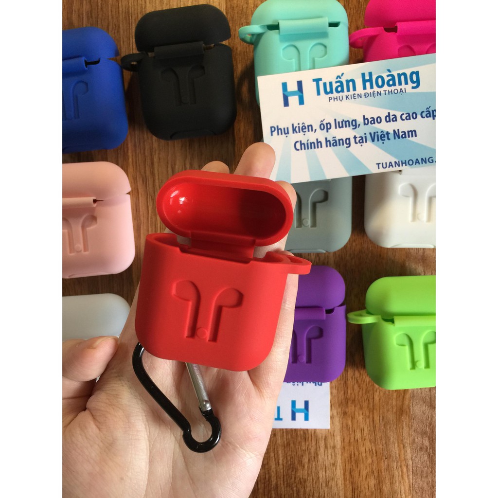 Ốp silicon Airpod/Airpods bảo vệ tai nghe Apple + móc cheo | BigBuy360 - bigbuy360.vn
