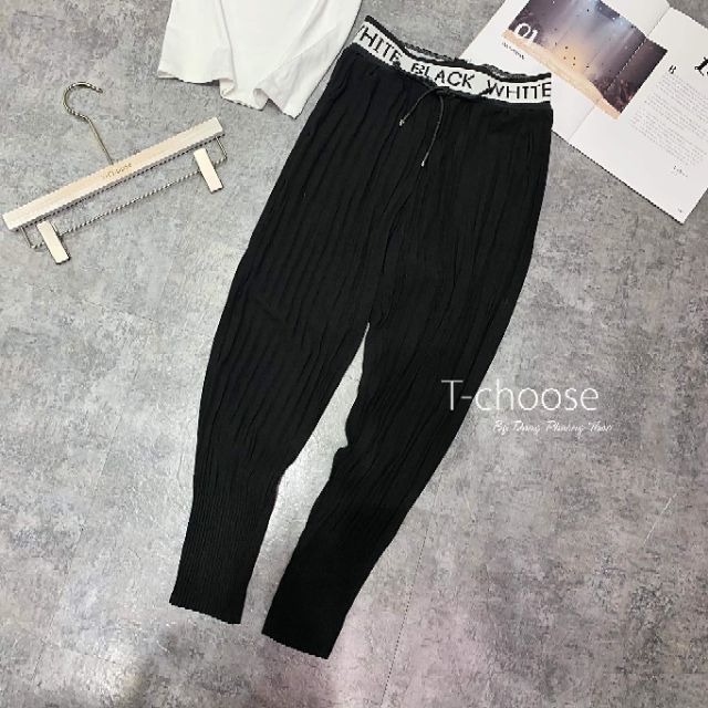 Quần nhăn cạp chữ hàng QC