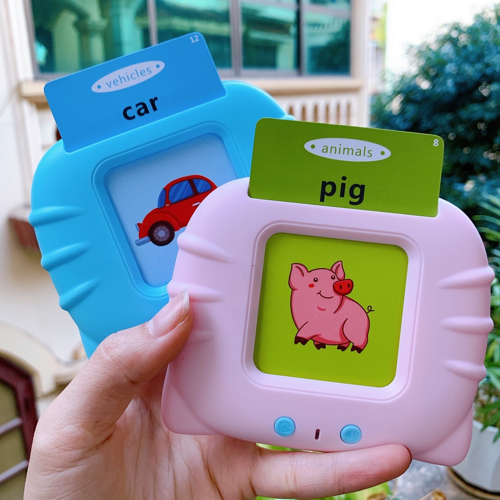 Máy đọc thẻ từ vựng Tiếng Anh, thẻ thông minh flashcard Tiếng Anh giáo dục sớm Glenn Doman gồm 112 thẻ, 224 từ vựng,