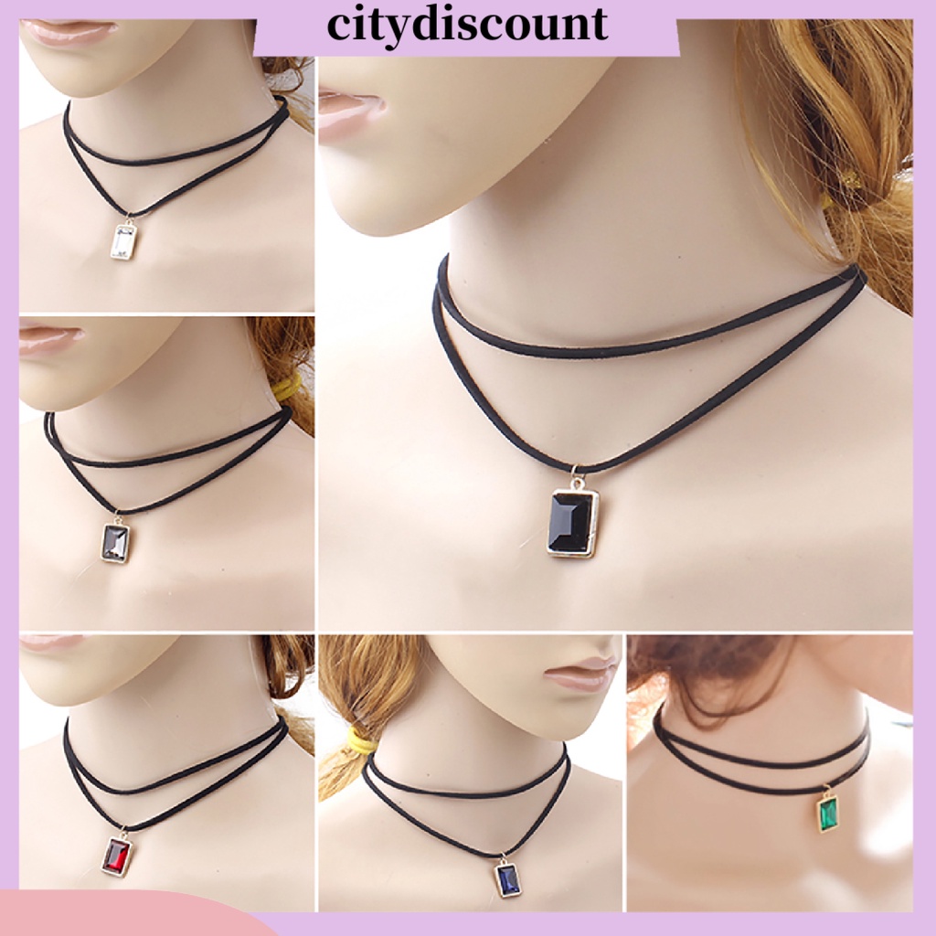 Vòng Cổ Choker Hai Lớp Bằng Vải Nhung Đen Thời Trang Cá Tính Dành Cho Nữ