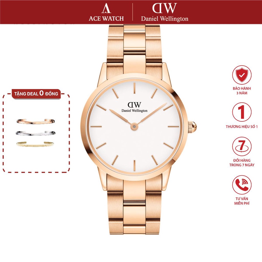 Đồng hồ Nam Nữ Daniel Wellington Iconic Link mặt trắng - ACE WATCH
