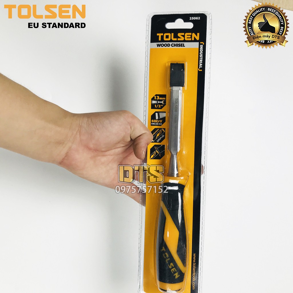 Đục gỗ mũi dẹt cầm tay chuẩn công nghiệp TOLSEN 13mm (1/2 inch) - Tiêu chuẩn xuất khẩu Châu Âu