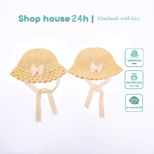 Mũ cho bé gái, mũ trẻ em chất liệu cotton, nón cho bé gái handmade  size từ 0 đến 5 tuổi dễ thương,đáng yêu