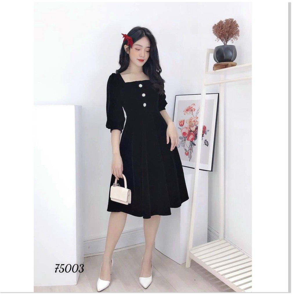 ĐẦM FORD DÁNG XÒE QUA GỐI,HỌA TIẾT TRƠN NHƯNG KHÔNG KẾM PHẦN SANG TRỌNG LANA FASHION