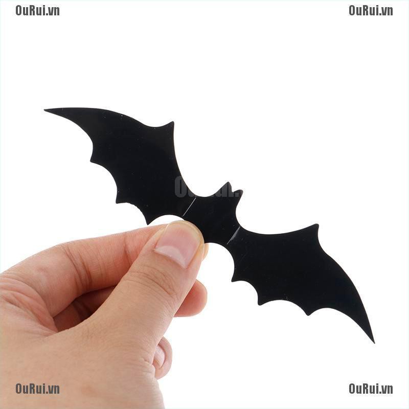 Set 12 Sticker Dán Tường Hình Dơi 3d Trang Trí Halloween