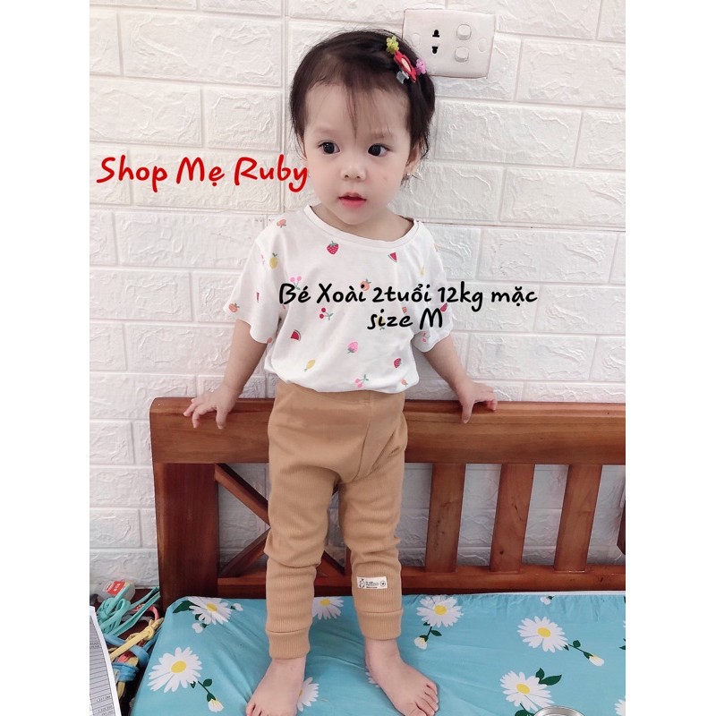 Quần chục thun gân đáp mông giữ ấm cho bé hàng loại 1