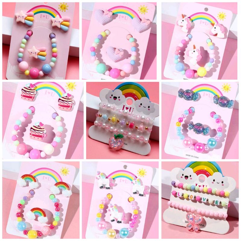 😋SET TRANG SỨC BÉ GÁI-TẶNG KÈM TÚI LƯỚI