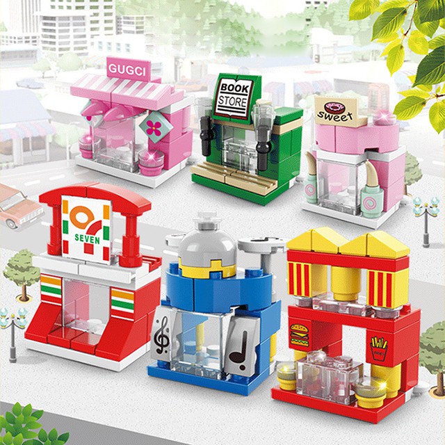 [FREESHIP❤️] Combo Xếp Hình Cửa Hàng Và Cung Điện Công Chúa Dành Cho Bé 427 Mảnh Ghép Chất Liệu Nhựa ABS An Toàn