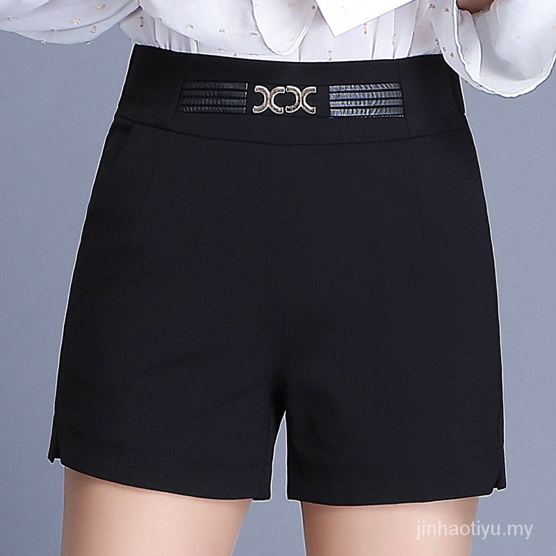 Đen Quần Short Lưng Cao Ống Rộng Màu Trơn Phong Cách Hàn Quốc Thời Trang Mùa Hè Cho Nữ 2021 | BigBuy360 - bigbuy360.vn