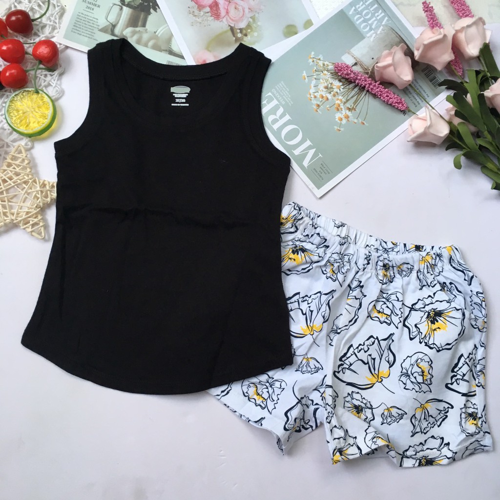 BỘ BÉ GÁI THUN SÁT NÁCH Hàng xuất - màu ngẫu nhiên