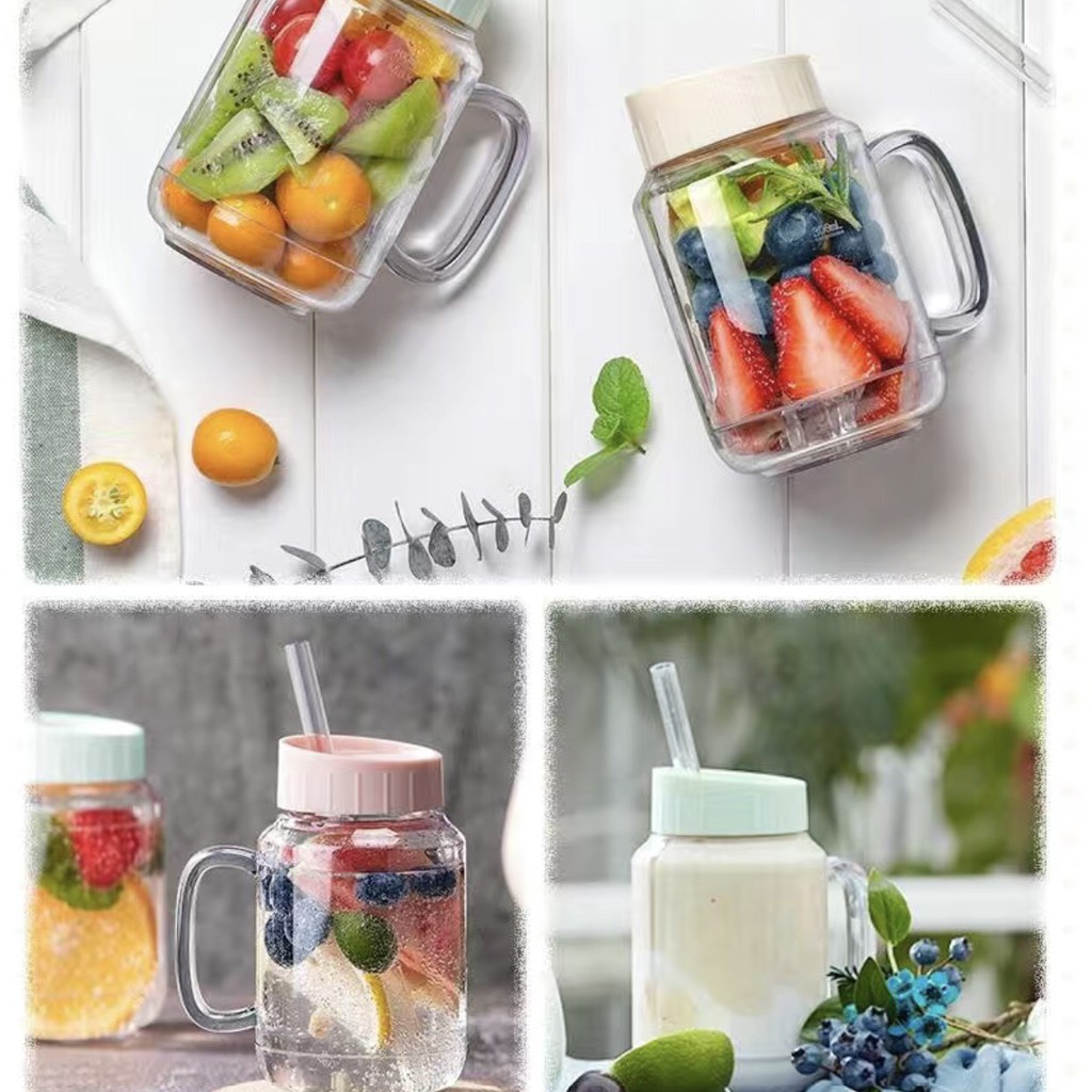 Máy xay sinh tố BEAR 2 cốc màu hồng / xanh cầm tay cao cấp bảo hành 12 tháng